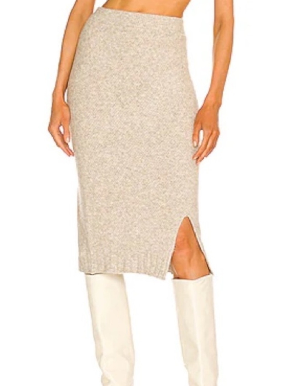 SNDYS Late Lunch Knit Skirt in Stone